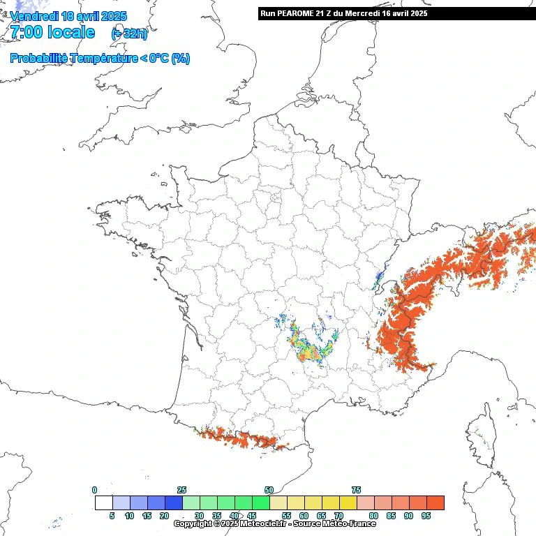 Risque de gel modèle AROME