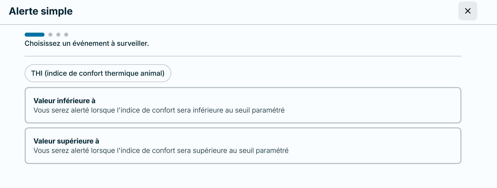 Alerte simple stress thermique application weenat