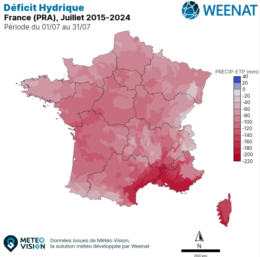 déficit hydrique décennale 