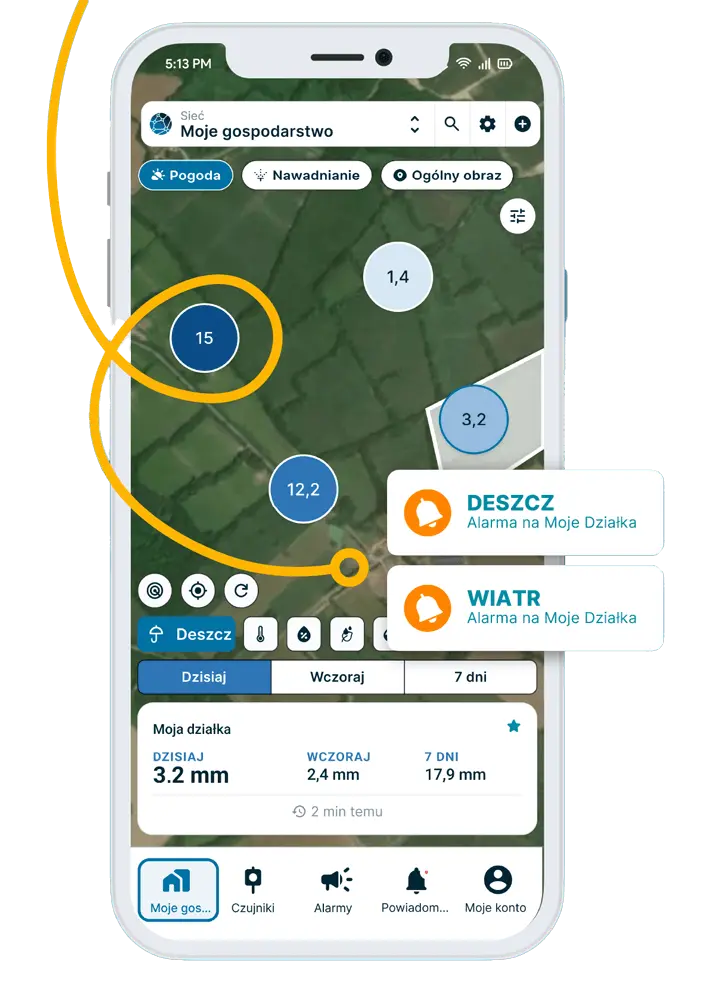 Aplikacja Weenat, alerty agro-meteorologiczne