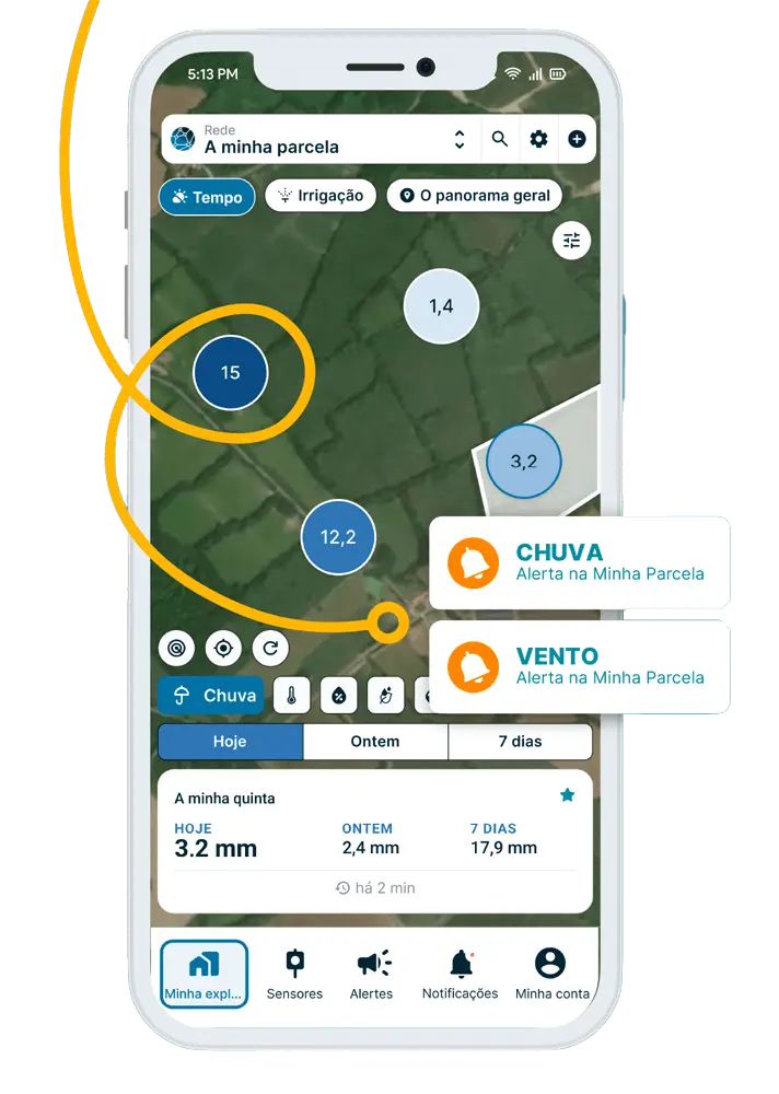 alertas agro-meteorológicos na aplicação weenat